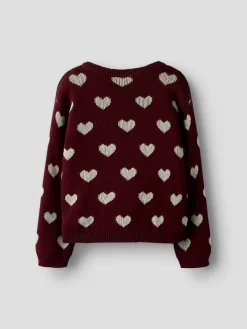 NAME IT Oana Striktrøje - Burgundy- Cardigans, Veste & Trøjer