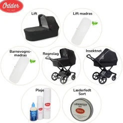 Odder Musthaves + Lift (sort) pakke- Barnevognspakker