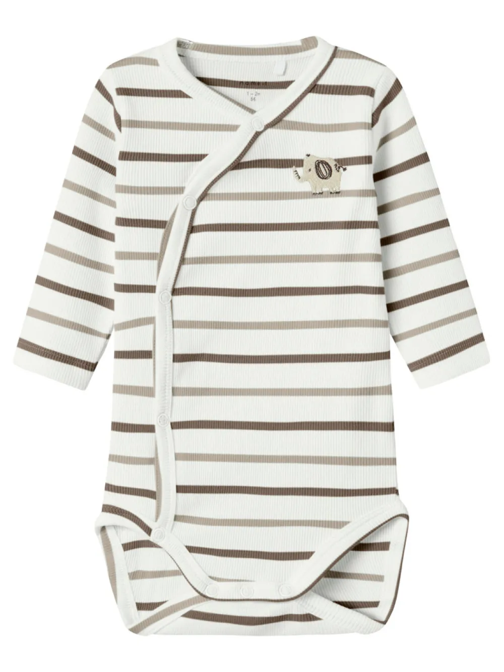 NAME IT Ofant Langærmet Wrap Body - Cloud Dancer- Bodystocking M. Skrålukning