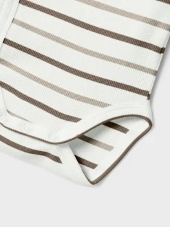 NAME IT Ofant Langærmet Wrap Body - Cloud Dancer- Bodystocking M. Skrålukning