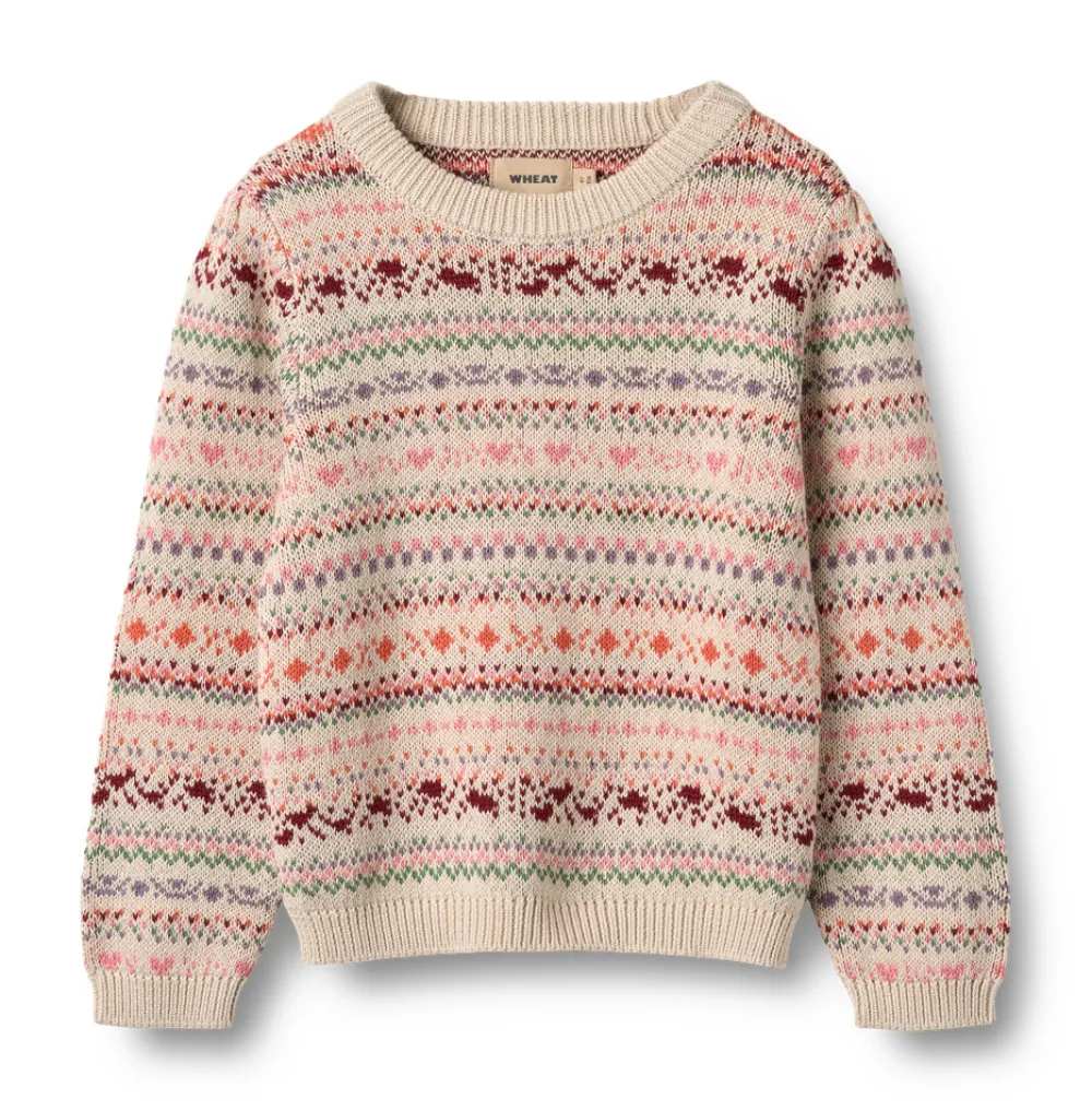 Wheat Olga Jaquard Pullover - Multi- Cardigans, Veste & Trøjer
