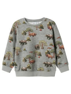 NAME IT Olin Sweatshirt - Grey Melange- Cardigans, Veste & Trøjer