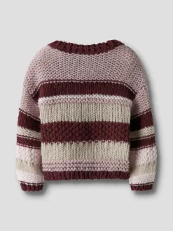 NAME IT Oline Striktrøje - Burgundy- Cardigans, Veste & Trøjer