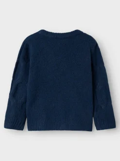 NAME IT Olivia Striktrøje - Navy Blazer- Cardigans, Veste & Trøjer