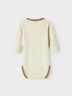 Lil' Atelier Orville Langærmet Body - Turtledove- Bodystocking Langærmet
