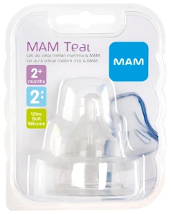 MAM 2-Pak Flaskesut Teat, Størrelse 2- Sutteflasker