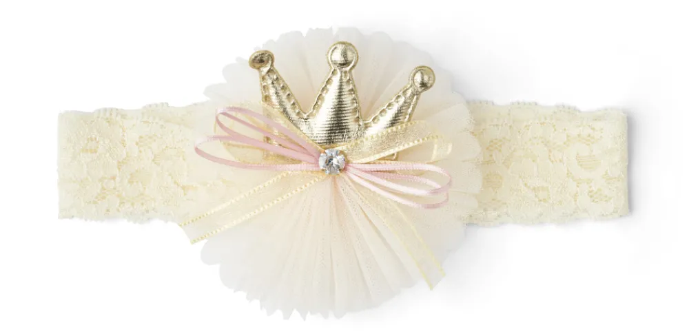 Jocko Pandebånd m/krone - Beige- Festtøj & Tilbehør