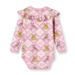 Småfolk Paula Red Langærmet Body - Lace- Bodystocking Langærmet