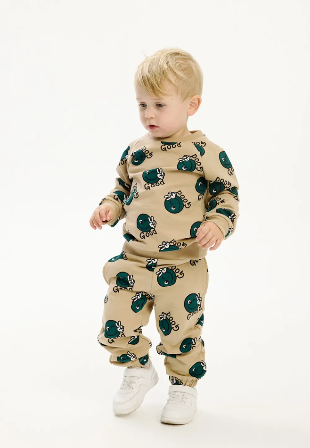 The New Siblings Phil Sweatpants - HUMUS AOP- Bukser