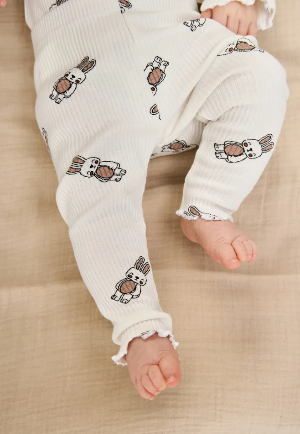 The New Siblings Pippa Rib Leggings - Cloud dans- Leggings