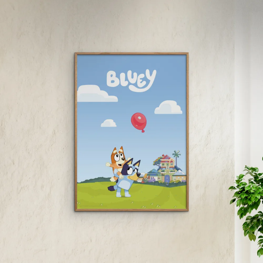 Poster & Frame Plakat - Bluey - Ballon 30x40-Børn Plakater