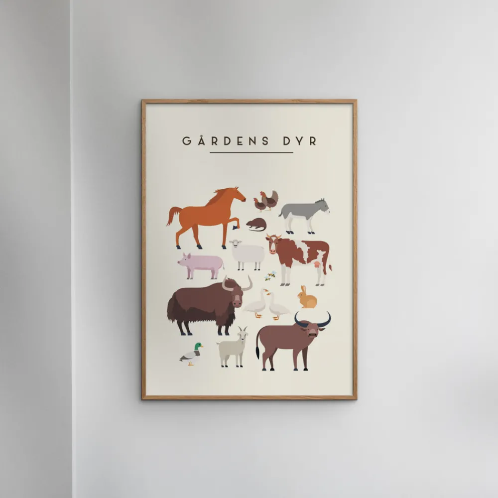 Poster & Frame Plakat - Gårdens dyr-Børn Plakater