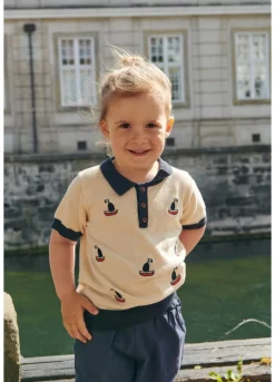 Copenhagen Colors Polo m. både - CREAM- T-Shirts & Toppe