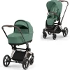 Cybex Priam Duovogn - leaf green/rosegold- Kombivogne Med Flade Sæder
