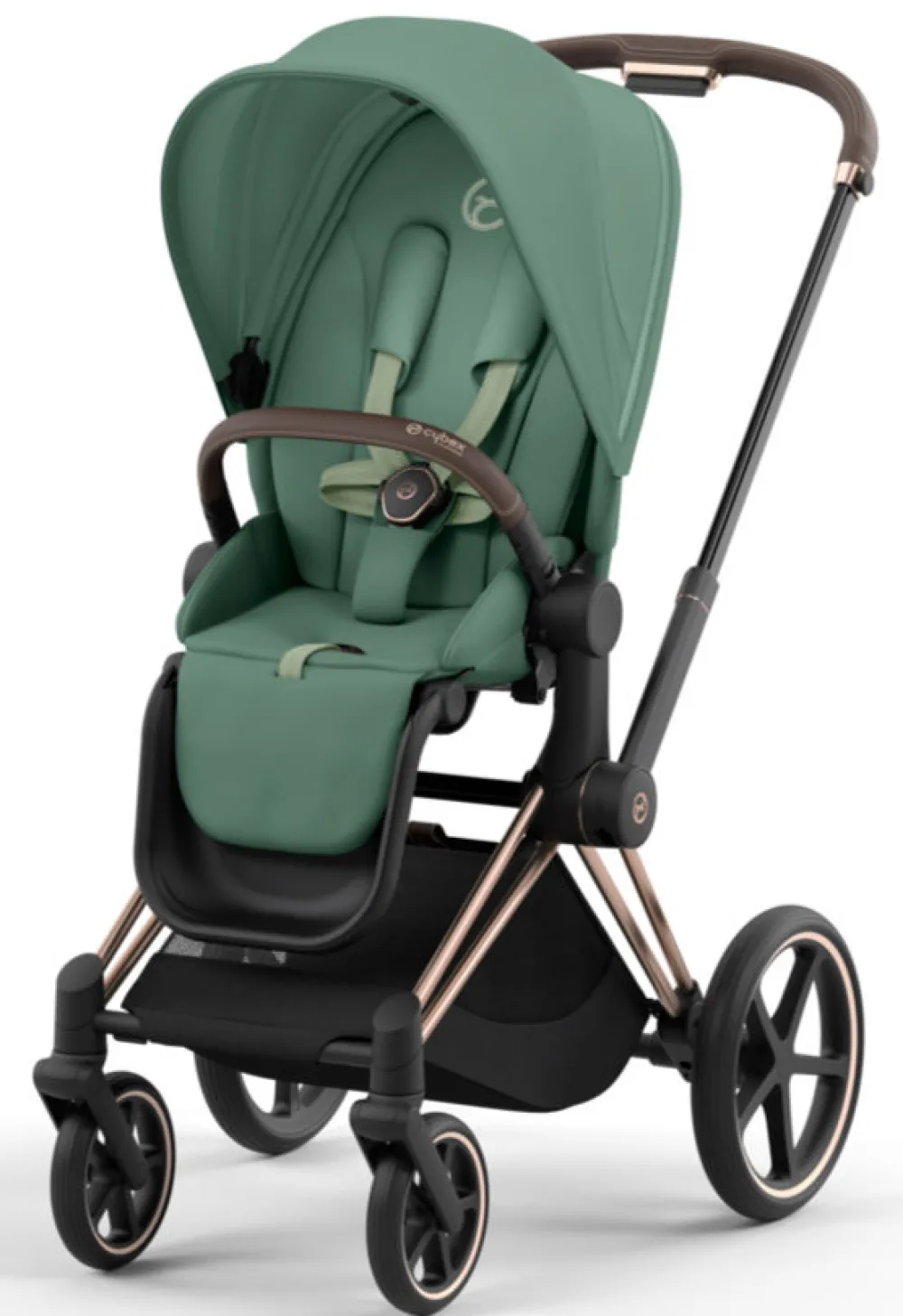 Cybex Priam Duovogn - leaf green/rosegold- Kombivogne Med Flade Sæder