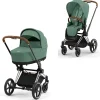 Cybex Priam Duovogn - leaf green/chrome brown- Kombivogne Med Flade Sæder