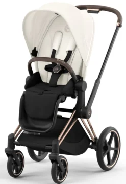 Cybex Priam Duovogn - off white/rosegold- Kombivogne Med Flade Sæder