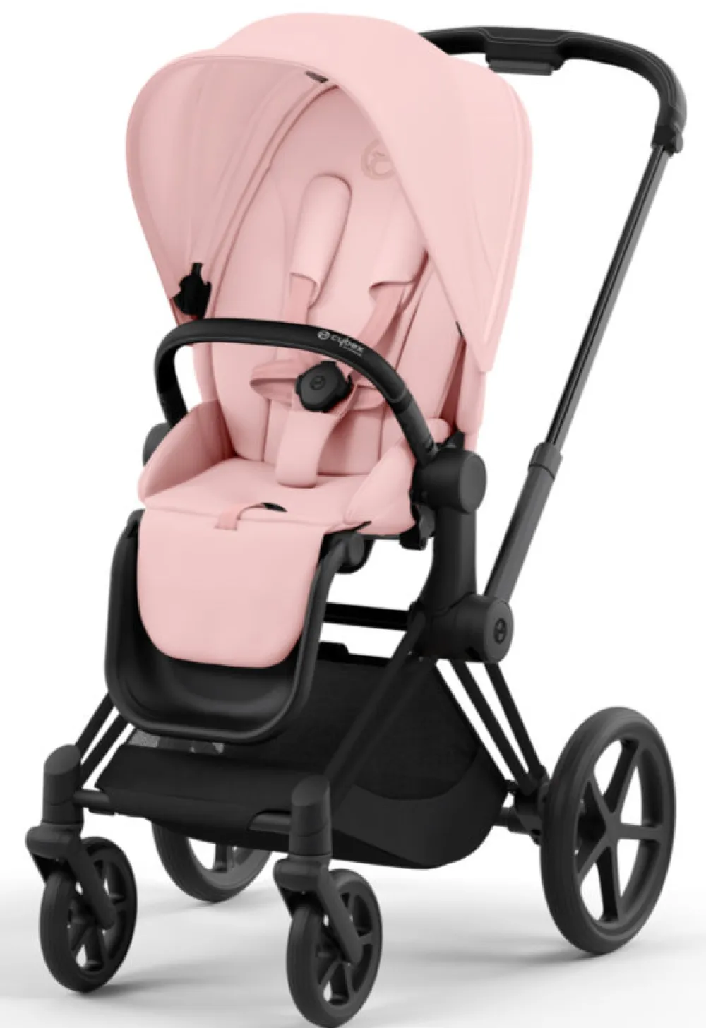 Cybex Priam Duovogn - peach pink/matt black- Kombivogne Med Flade Sæder