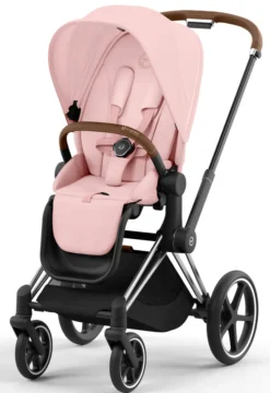 Cybex Priam Duovogn - peach pink/chrome brown- Kombivogne Med Flade Sæder