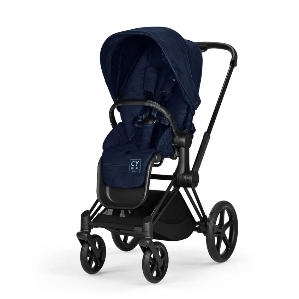 Cybex Priam Duovogn - Rebellious luxury denim blue/matt black- Kombivogne Med Flade Sæder