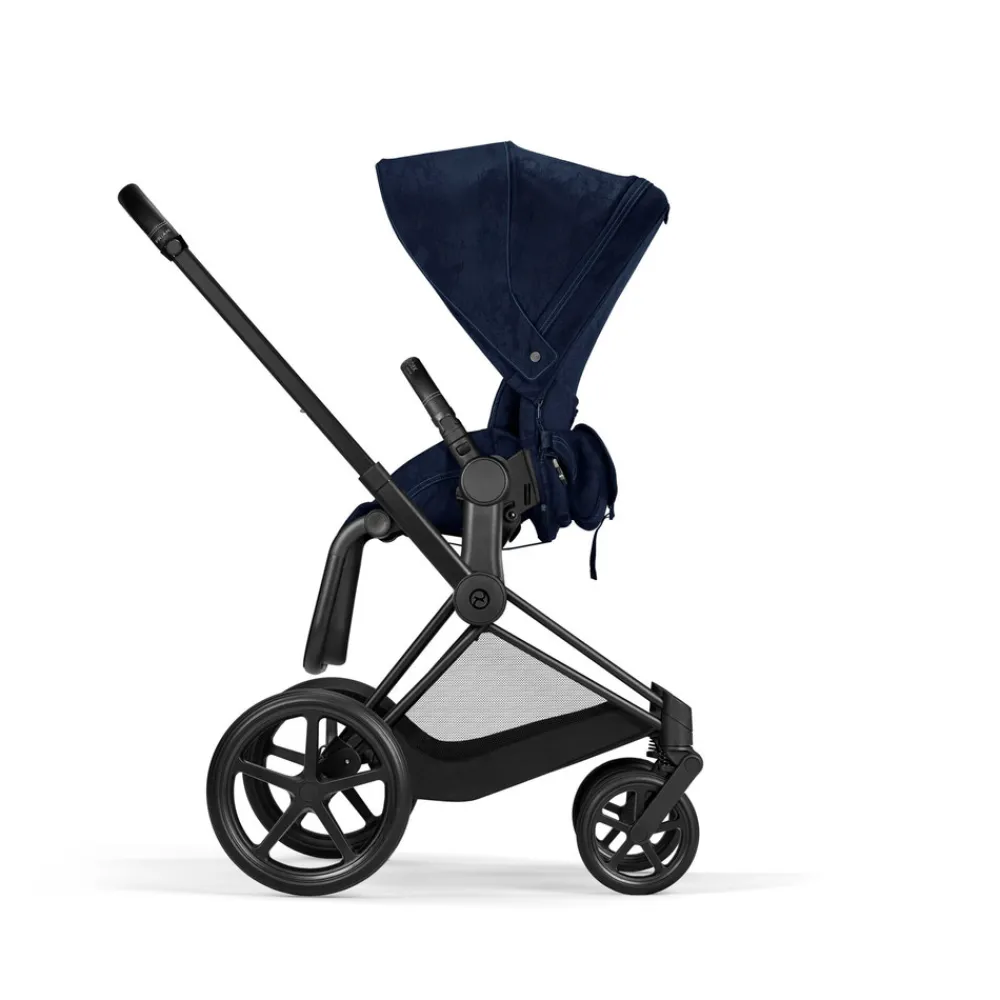 Cybex Priam Duovogn - Rebellious luxury denim blue/matt black- Kombivogne Med Flade Sæder