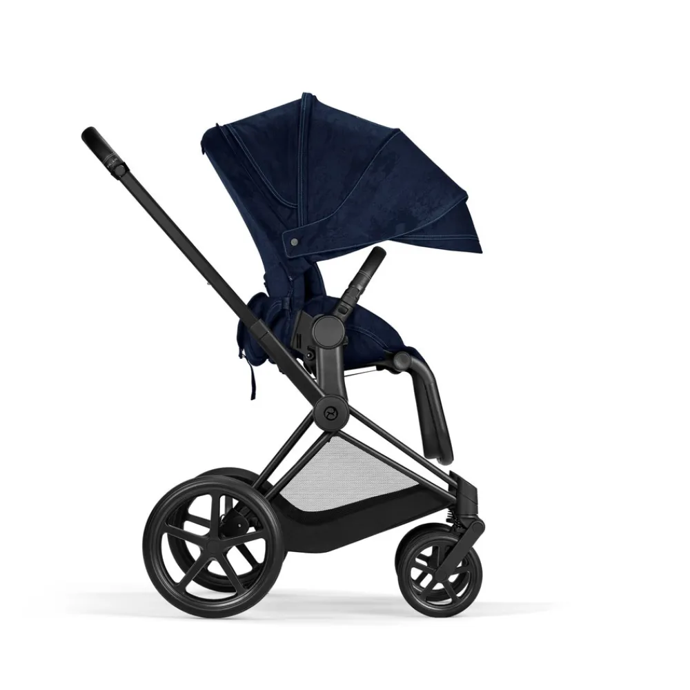 Cybex Priam Duovogn - Rebellious luxury denim blue/matt black- Kombivogne Med Flade Sæder