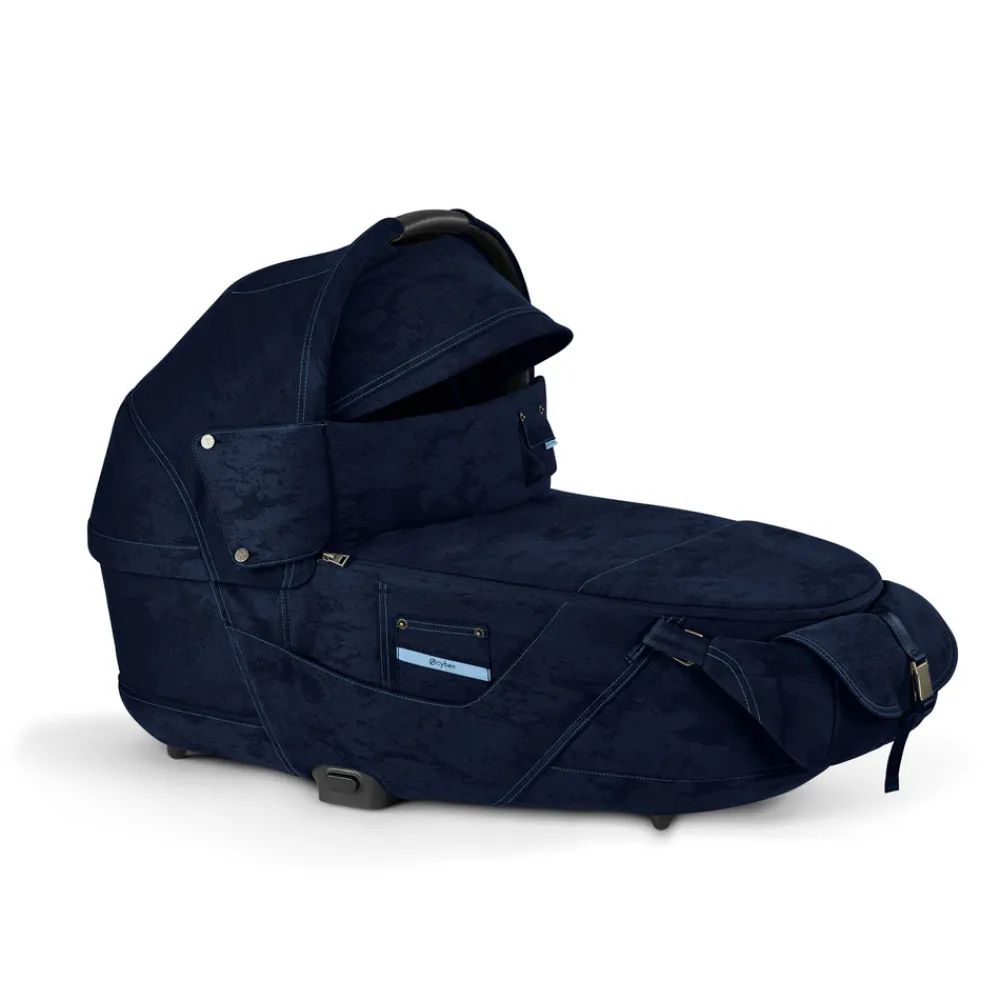 Cybex Priam Duovogn - Rebellious luxury denim blue/matt black- Kombivogne Med Flade Sæder