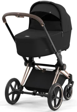 Cybex Priam Duovogn - sepia black/rosegold- Kombivogne Med Flade Sæder