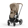 Cybex Priam klapvogn - cozy beige/chrome brown- Klapvogne Med Flade Sæder