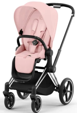 Cybex Priam klapvogn - peach pink/chrome black- Klapvogne Med Flade Sæder