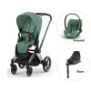 Cybex Priam klapvogn inkl. cloud T og base - leaf green/chrome black- Klapvogne Med Flade Sæder