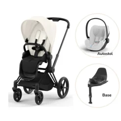Cybex Priam klapvogn inkl. cloud T og base - off white/matt black PLUS- Klapvogne Med Flade Sæder