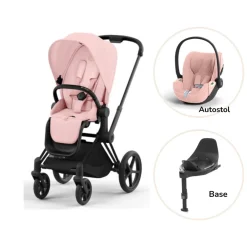 Cybex Priam klapvogn inkl. cloud T og base - peach pink/matt black PLUS- Klapvogne Med Flade Sæder