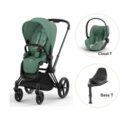 Cybex Priam klapvogn inkl. cloud T og base - leaf green/mattblack PLUS- Klapvogne Med Flade Sæder|Vognpakker