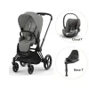 Cybex Priam klapvogn inkl. cloud T og base - mirage grey/matt black- Klapvogne Med Flade Sæder