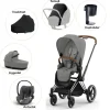 Cybex Priam pakke - mirage grey/chrome brown PLUS- Kombivognspakker