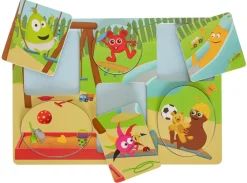 BABBLARNA Puslespil i træ med legepladsmotiv- Puslespil