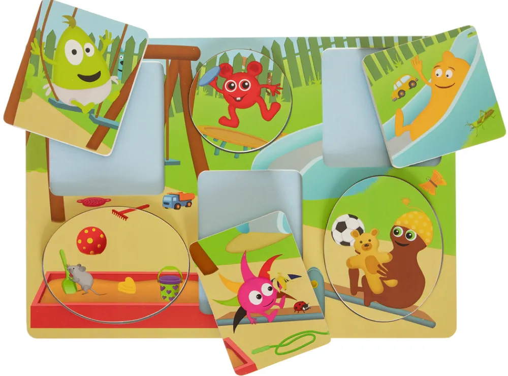 BABBLARNA Puslespil i træ med legepladsmotiv- Puslespil