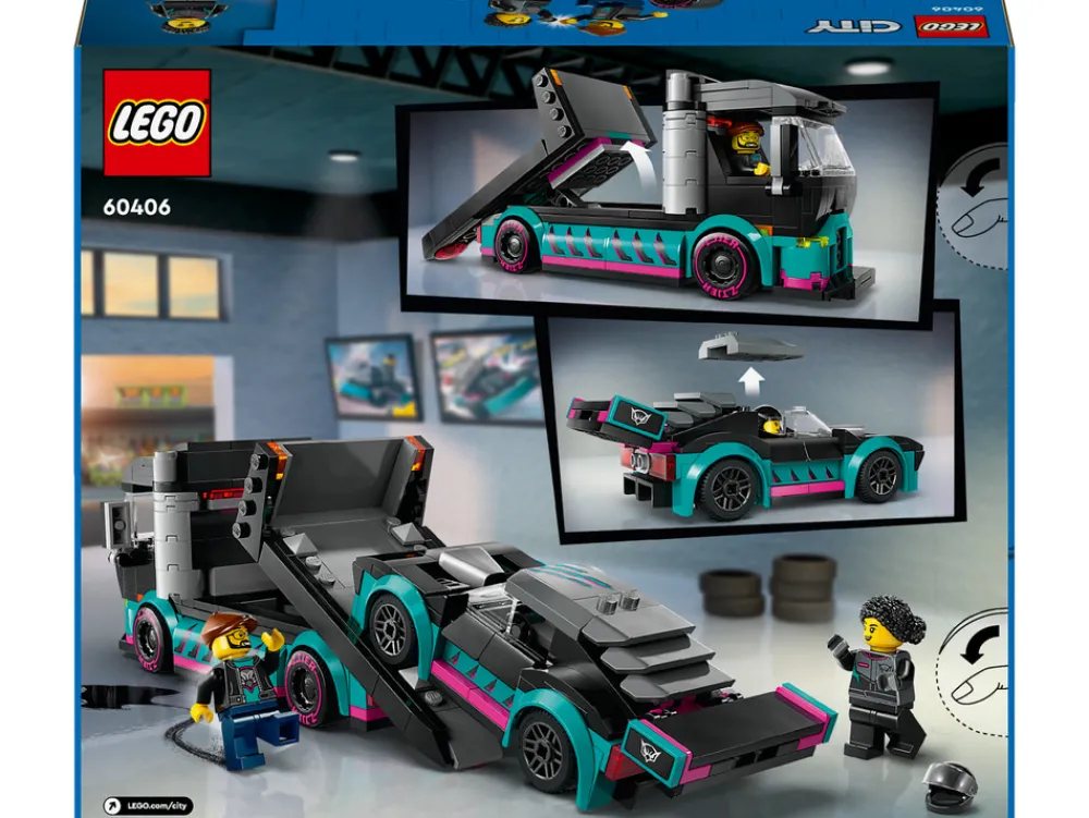 LEGO CITY Racerbil og biltransporter 60406 LEGO® City- Lego
