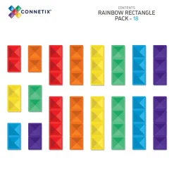 CONNETIX Ractangle Pack - magnetsæt 18 dele - rainbow- Magnetlegesæt