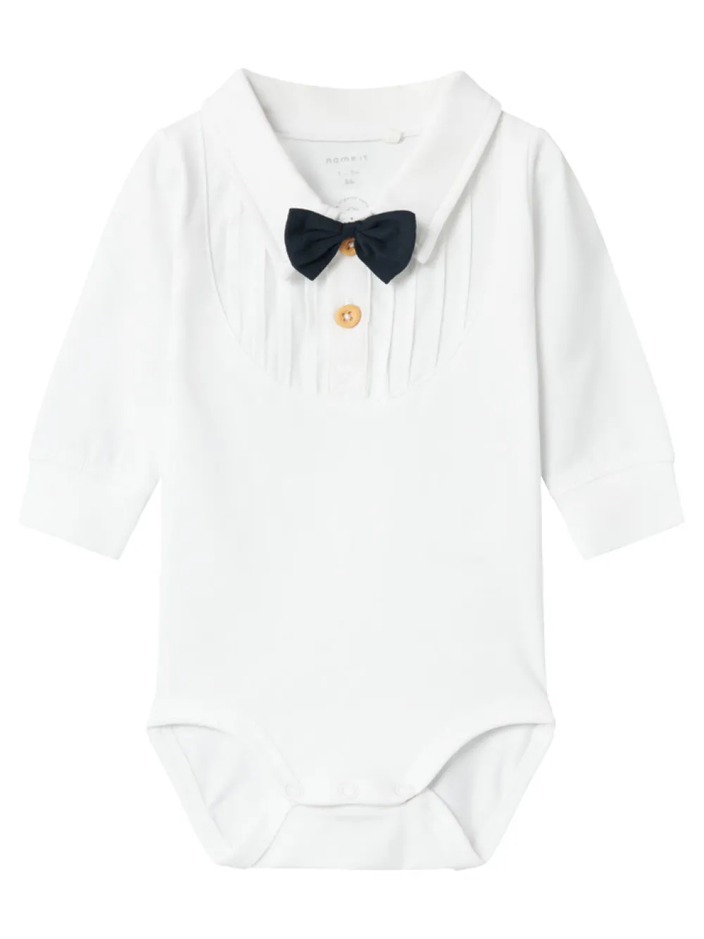 NAME IT Ramus Langærmet Body - Bright White- Juletøj|Bodystocking Langærmet