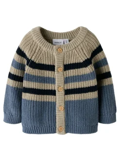 NAME IT Raya Strikket Cardigan - Flint Stone- Juletøj|Cardigans, Veste & Trøjer