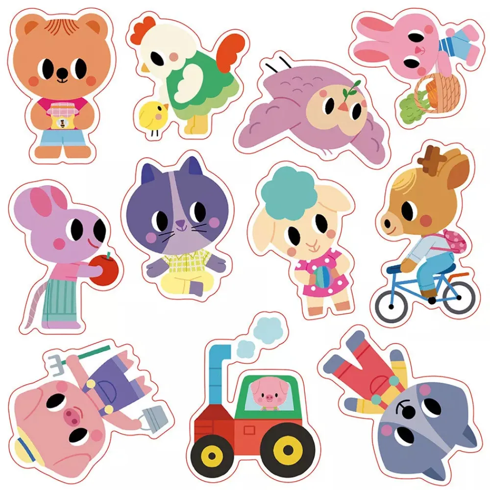 Janod Repositionable Thick Stickers- Kreasæt