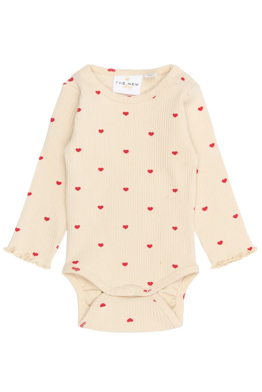 The New Siblings Rhea Rib Body Langærmet - GARDENIA- Bodystocking Langærmet