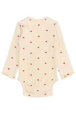 The New Siblings Rhea Rib Body Langærmet - GARDENIA- Bodystocking Langærmet