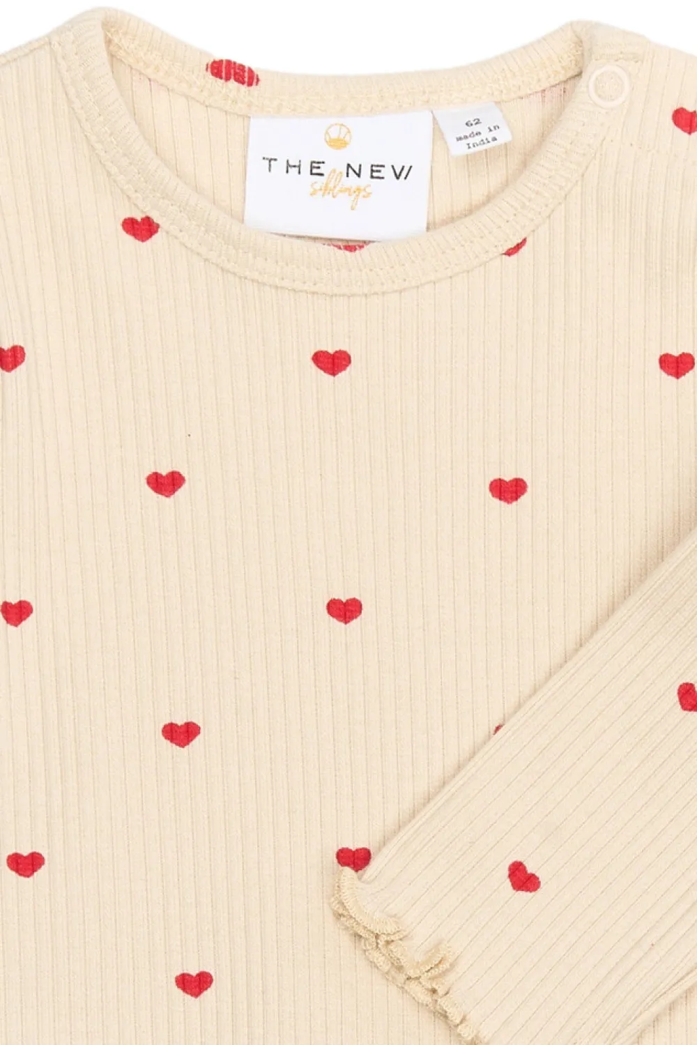 The New Siblings Rhea Rib Body Langærmet - GARDENIA- Bodystocking Langærmet