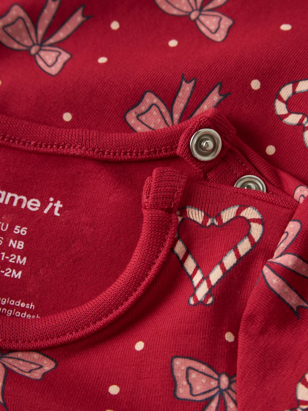 NAME IT Ri Langærmet Body - Jester Red- Bodystocking Langærmet|Juletøj
