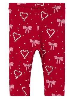 NAME IT Ri Leggings - Jester red- Juletøj|Leggings
