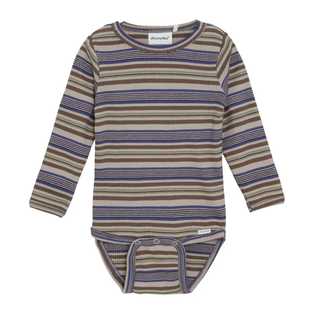 Minymo Rib Body Langærmet - 7021- Bodystocking Langærmet