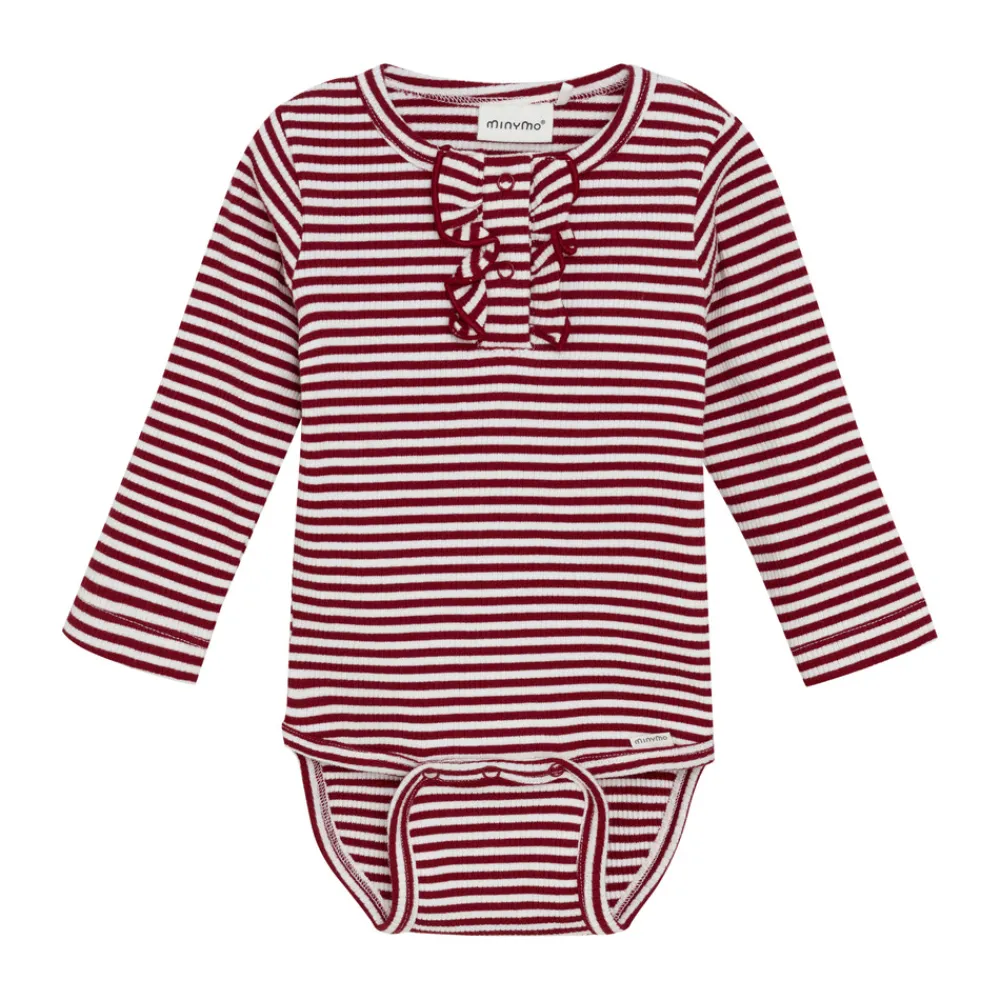 Minymo Rib Body Langærmet - 4988- Bodystocking Langærmet